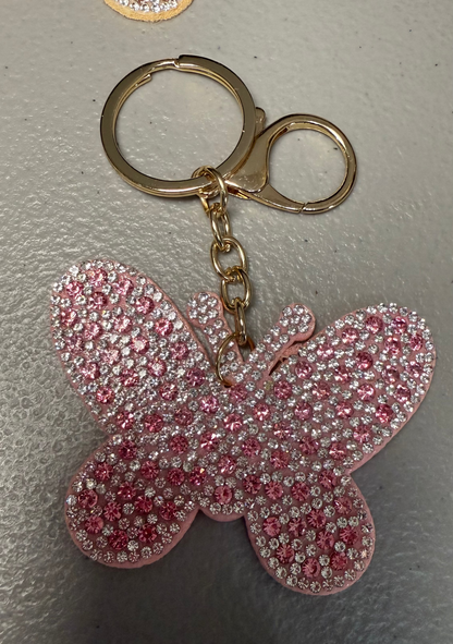 Butterfly Sparkly Bag Charm Keychain