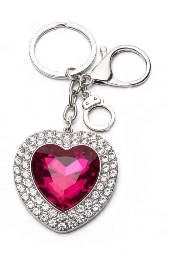 Heart Gem Bag Charm Keychain
