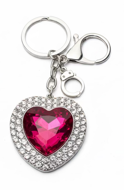 Heart Gem Bag Charm Keychain
