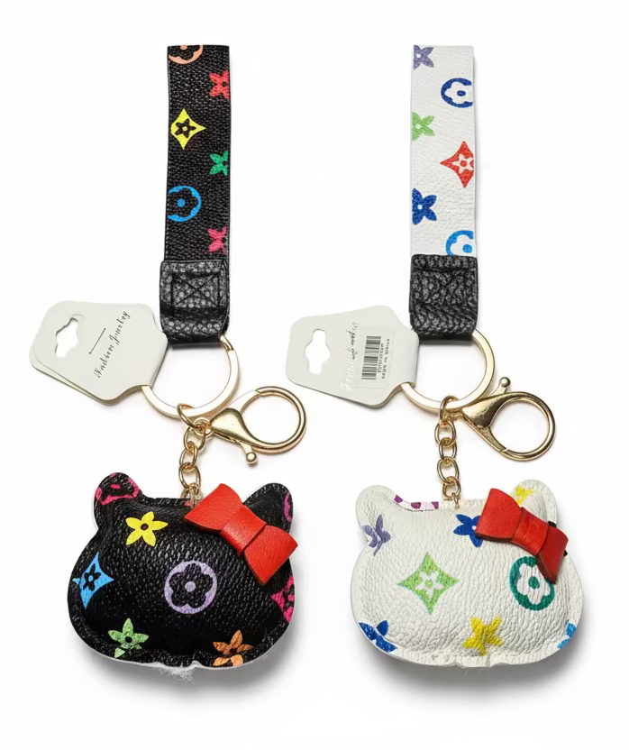 Kitty Cat Sparkly Bag Charm Keychain