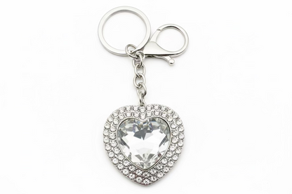 Heart Gem Bag Charm Keychain
