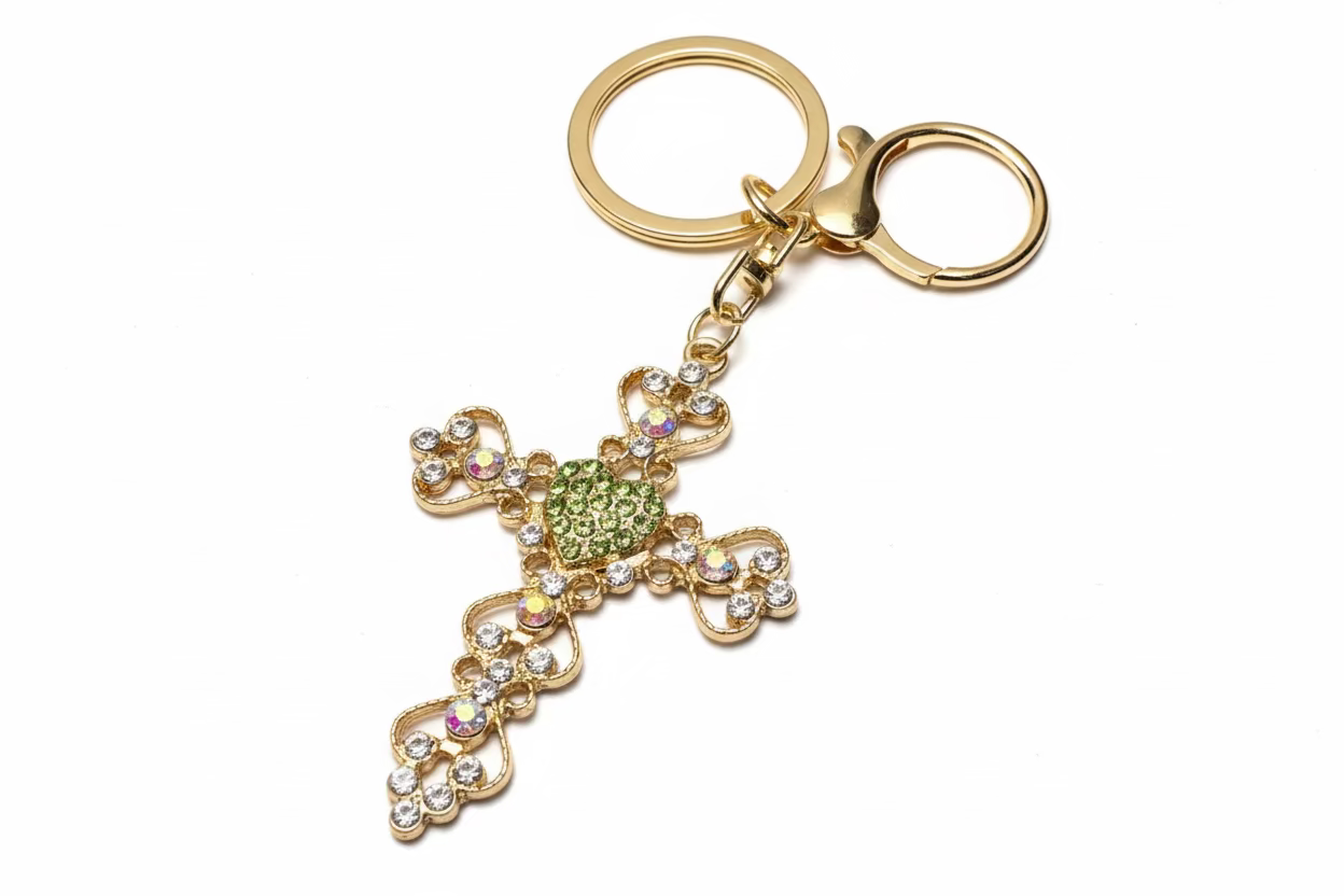 Jewel Cross Bag Charm Keychain