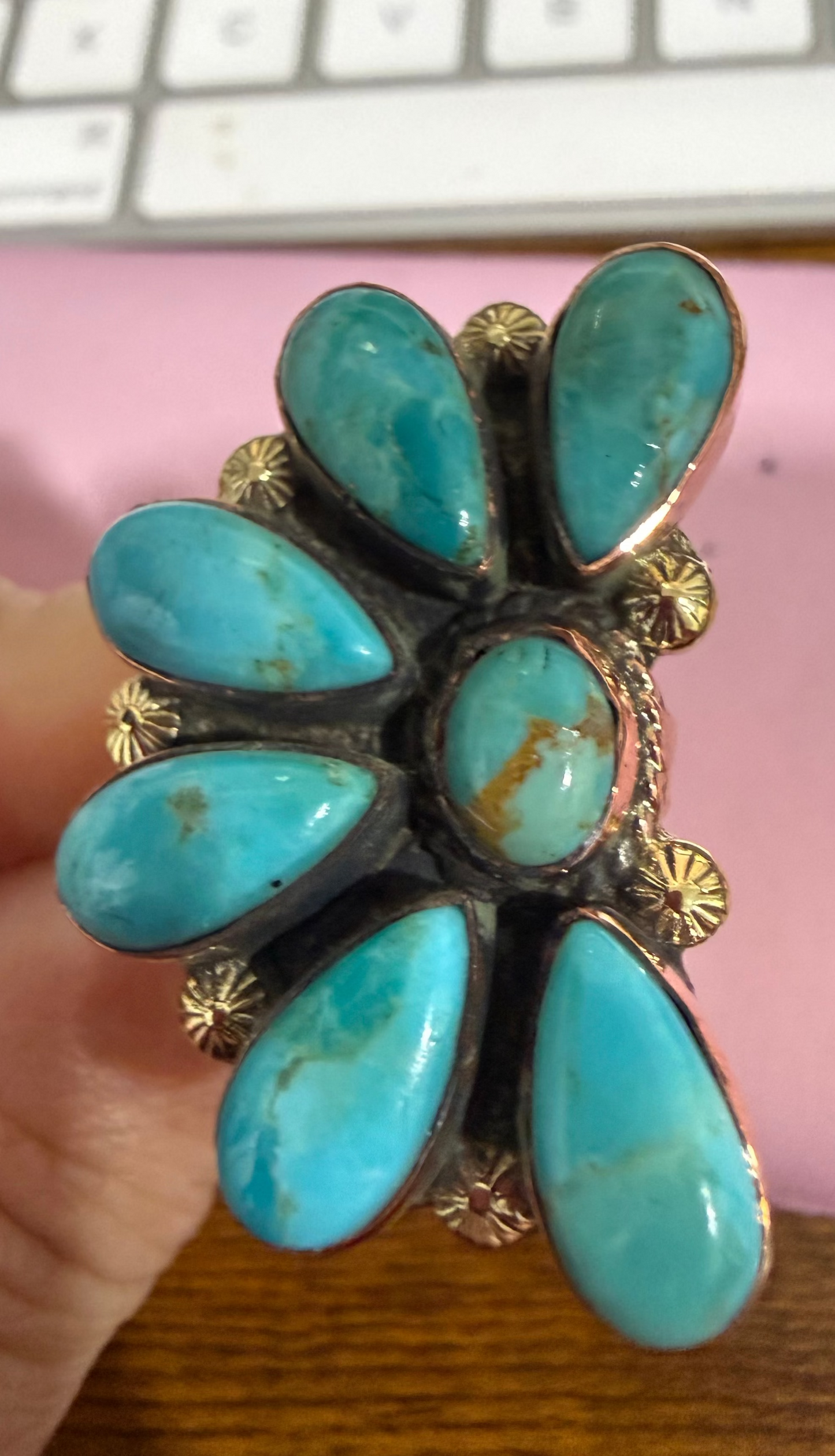 Pure Copper Natural Stone Rings