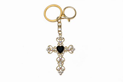 Jewel Cross Bag Charm Keychain