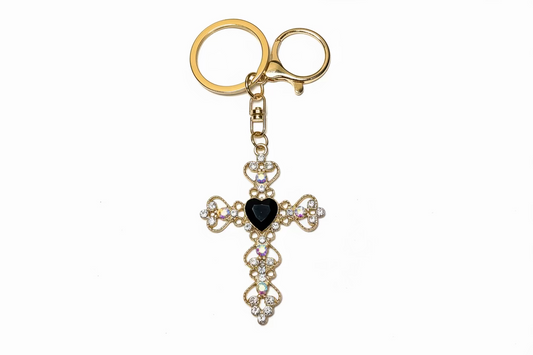 Jewel Cross Bag Charm Keychain