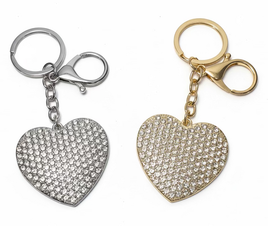Heart Sparkly Bag Charm Keychain