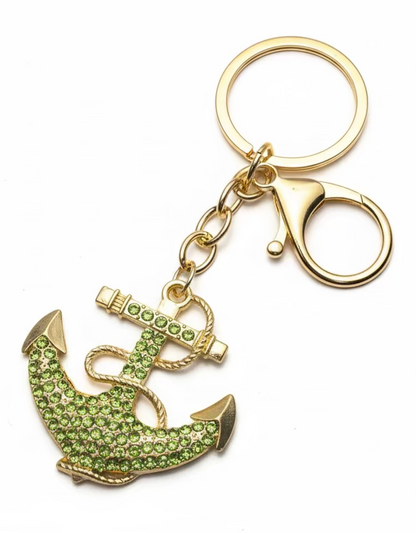 Anchor Sparkly Bag Charm Keychain