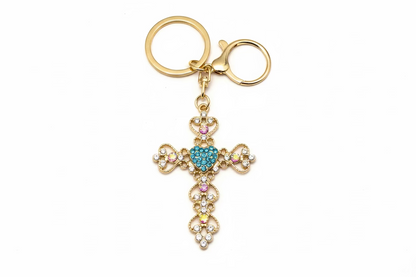 Jewel Cross Bag Charm Keychain