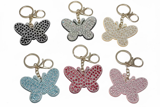 Butterfly Sparkly Bag Charm Keychain
