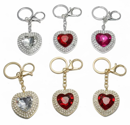 Heart Gem Bag Charm Keychain