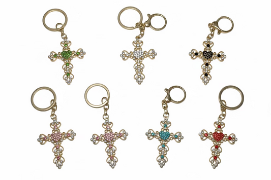 Jewel Cross Bag Charm Keychain
