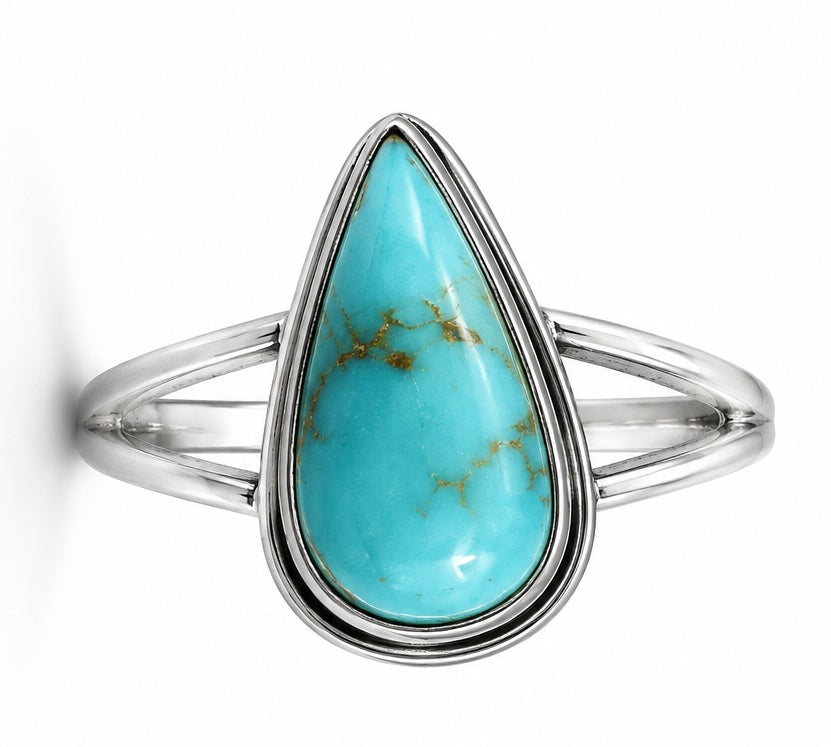 Size 7 Turquoise .925 Sterling Silver Ring