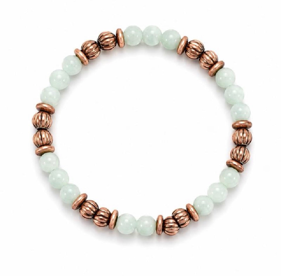Copper Beaded and Natural Stone Bracelets