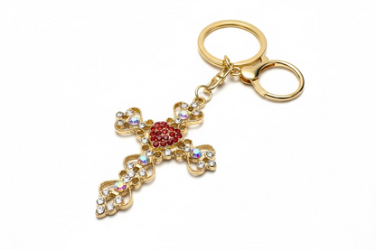 Jewel Cross Bag Charm Keychain