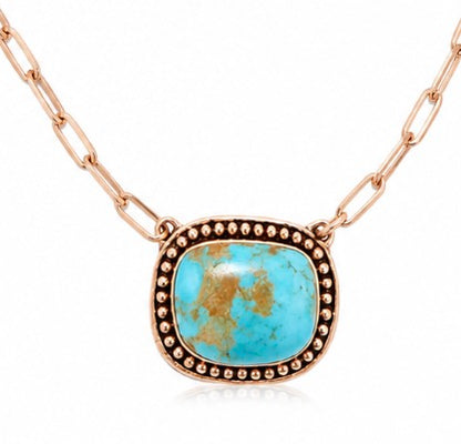 Mexican Turquoise Pure Copper Necklace