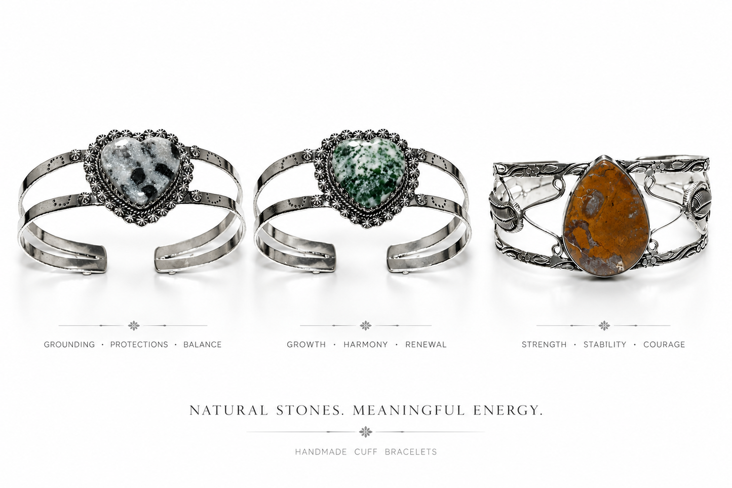 Natural Stone Cuff Bracelets