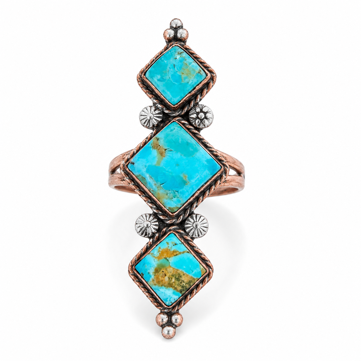 Pure Copper Natural Stone Rings