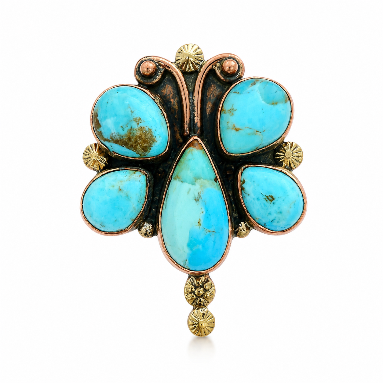 Pure Copper Natural Stone Rings