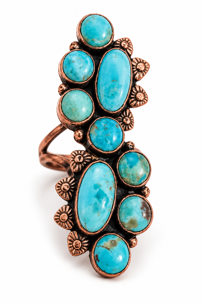 Pure Copper Natural Stone Rings