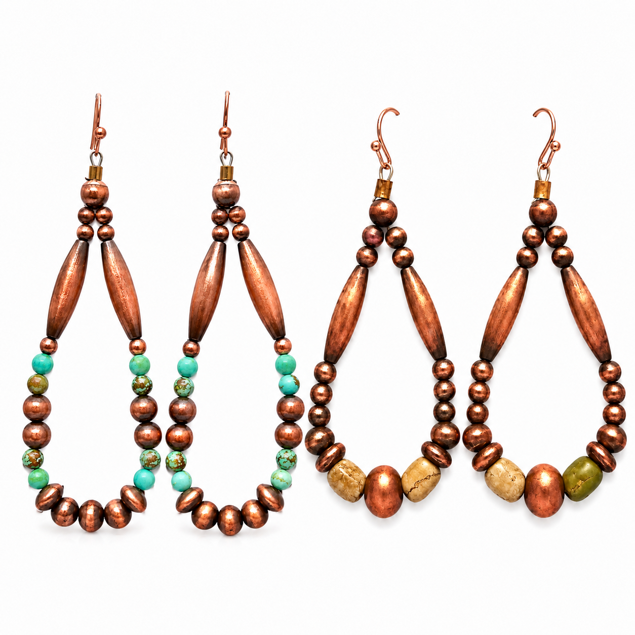 Copper & Natural Stone Earrings