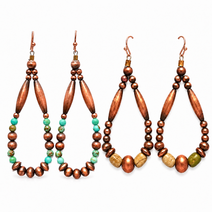 Copper & Natural Stone Earrings