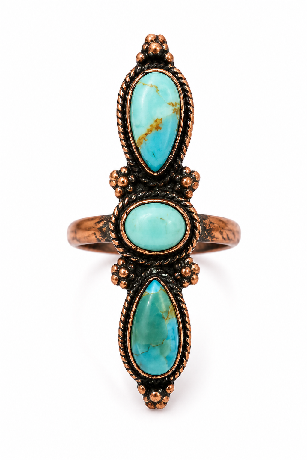 Size 6 Mojave Turquoise Pure Copper Crawler Ring