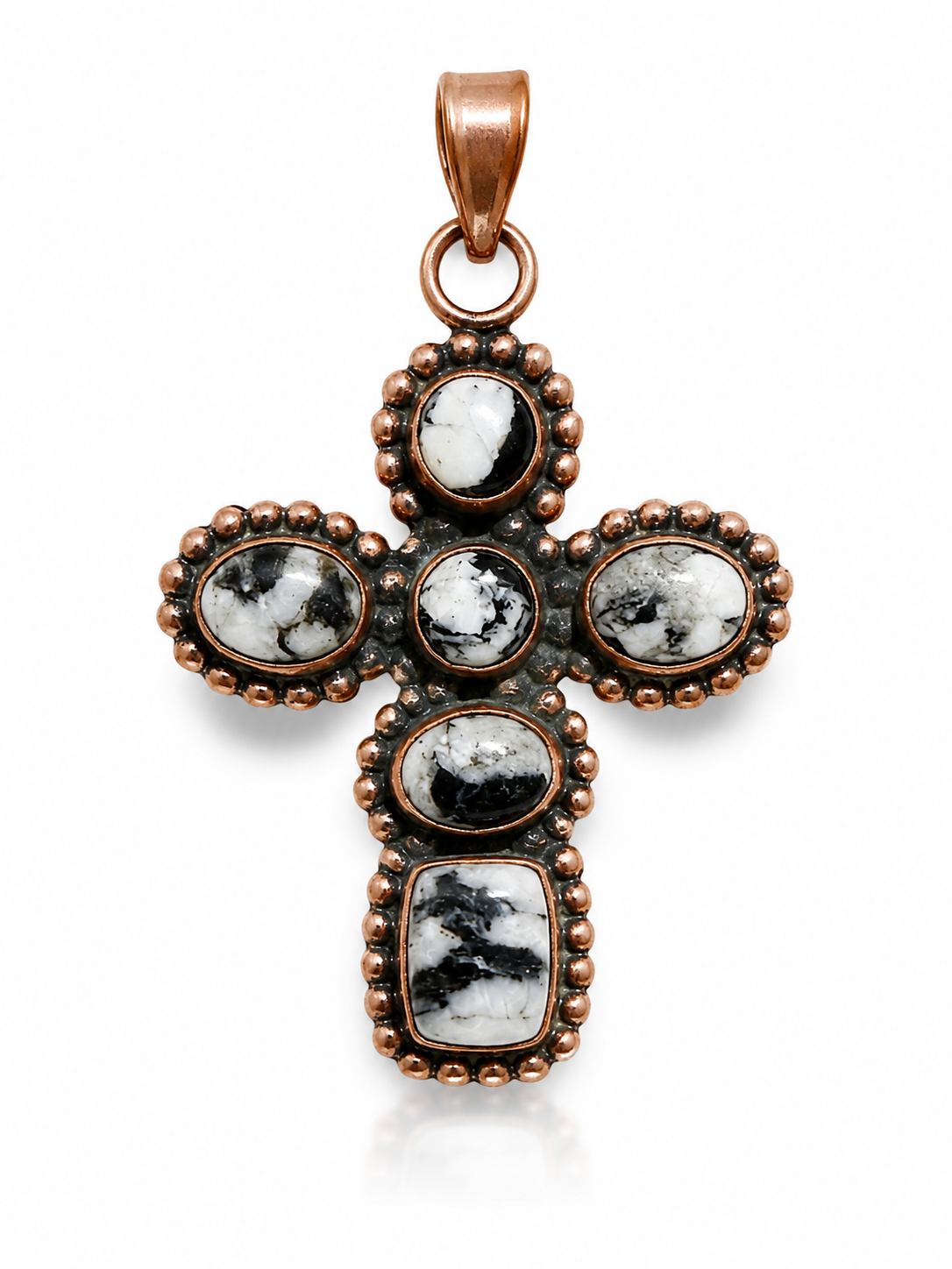 White Buffalo Natural Stone Pure Copper Pendant