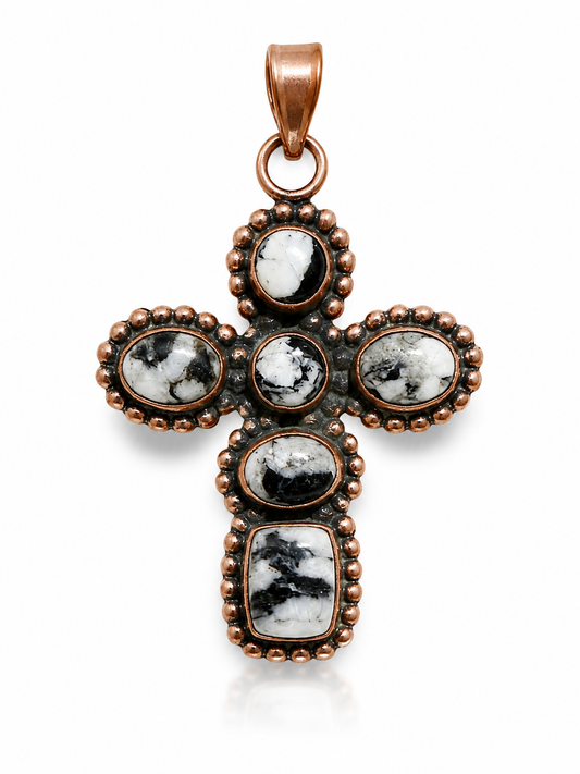 White Buffalo Natural Stone Pure Copper Pendant