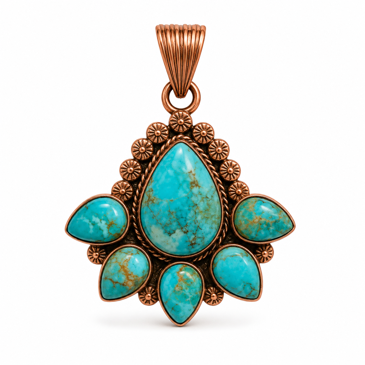 Mojave Turquoise Pure Copper Pendant