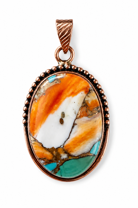 Spiny Oyster Turquoise Pure Copper Pendant