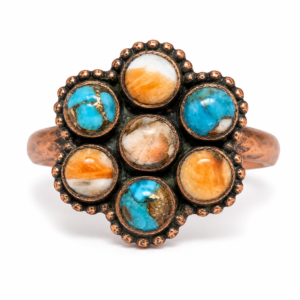 Spiny Oyster Adjustable Pure Copper Ring