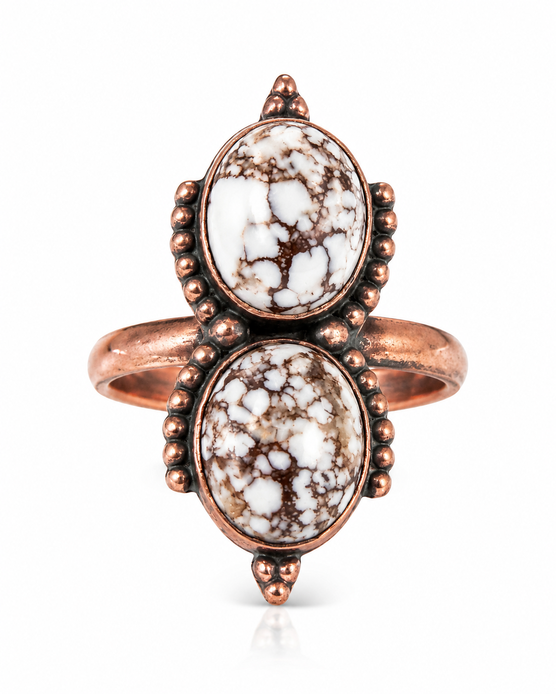 Wild Horse Jasper Adjustable Copper Ring