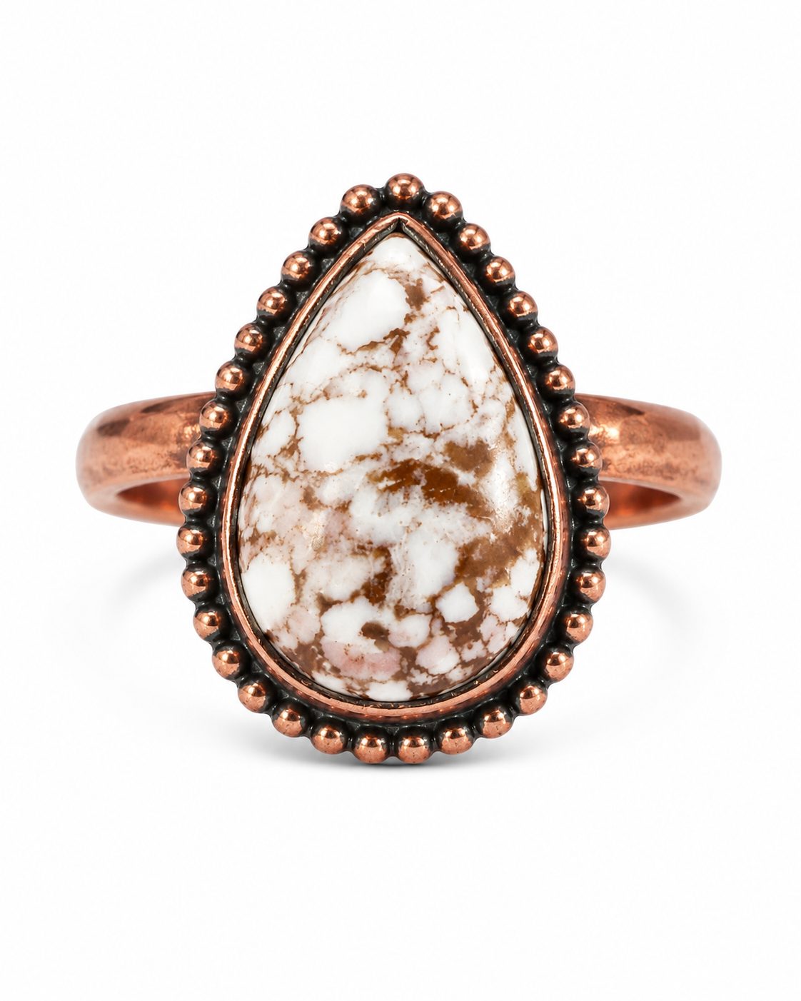 Wild Horse Jasper Adjustable Copper Ring