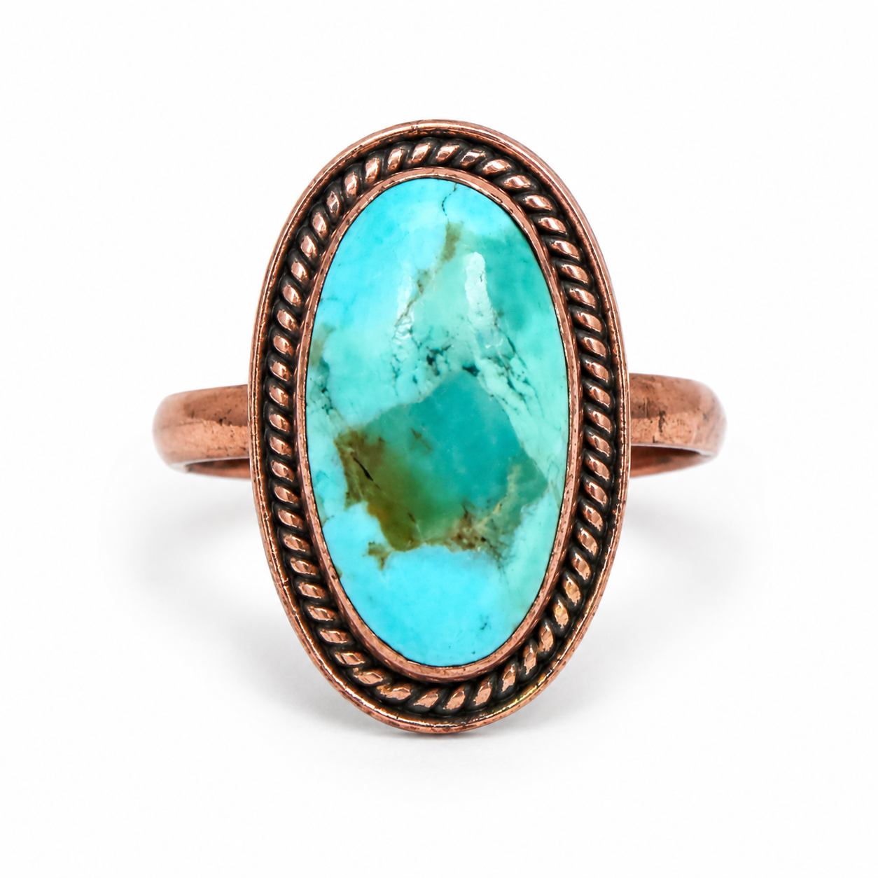 Sonoran Gold Premium Turquoise Adjustable Pure Copper Ring