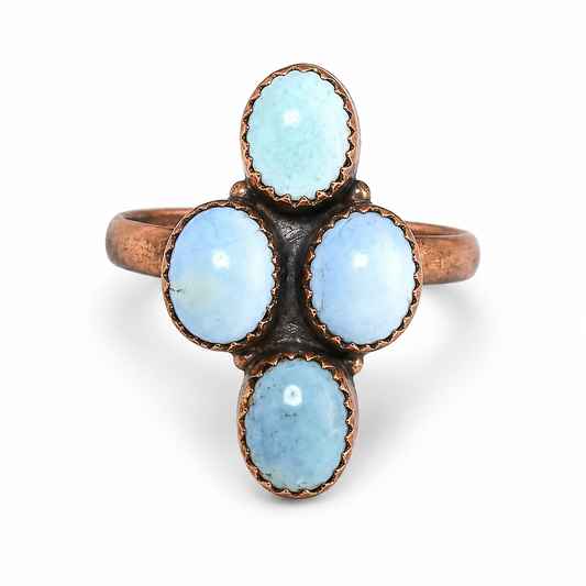 Golden Hills Premium Turquoise Pure Copper Adjustable Ring