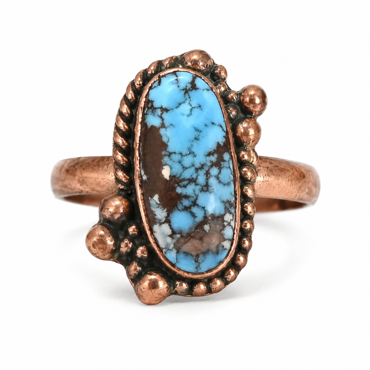 Golden Hills Premium Turquoise Pure Copper Adjustable Ring