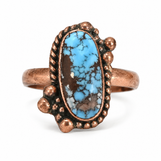 Golden Hills Premium Turquoise Pure Copper Adjustable Ring