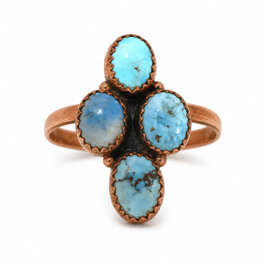 Golden Hills Premium Turquoise Pure Copper Adjustable Ring