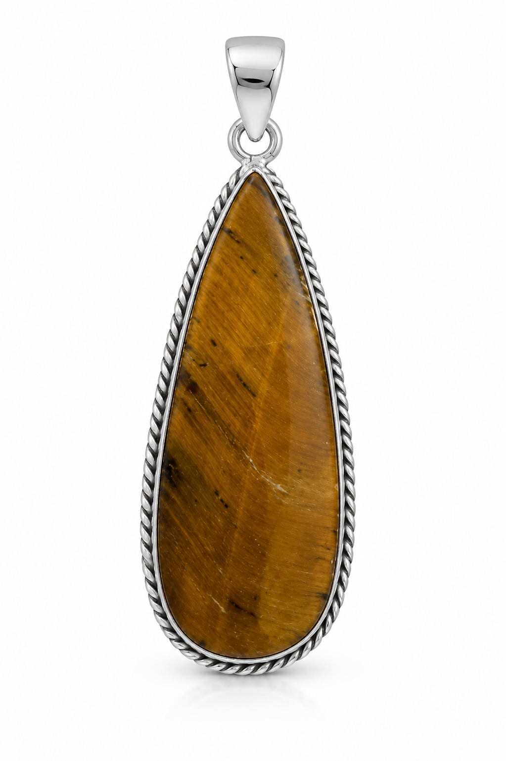 .925 Sterling Silver Tiger Eye Pendant