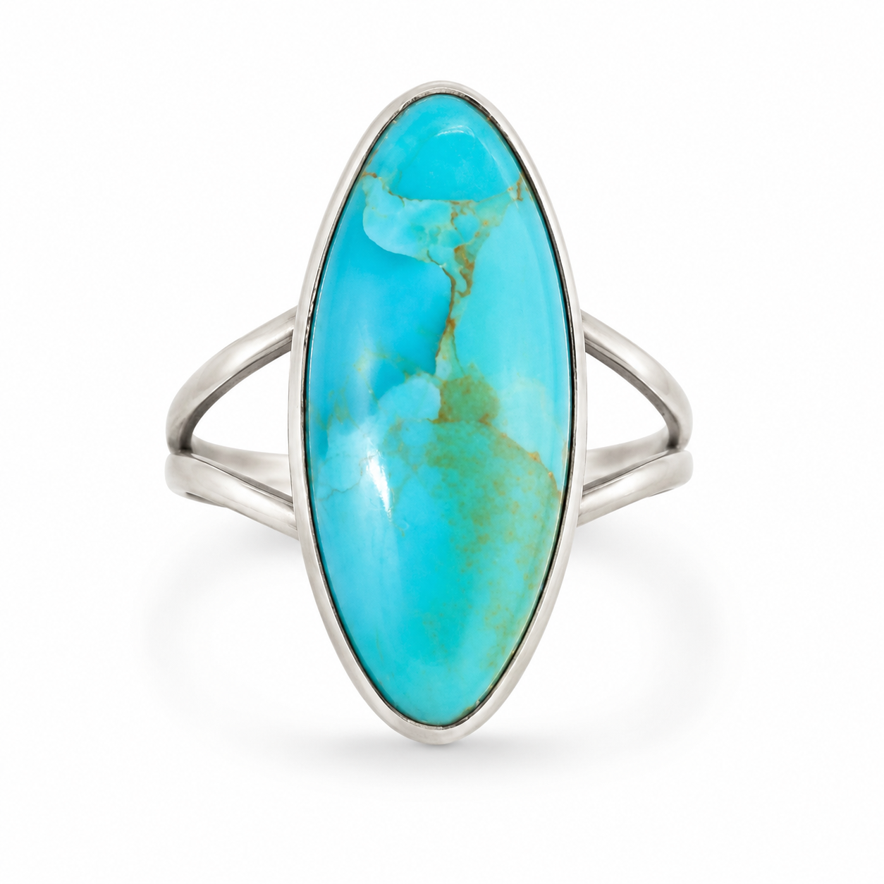 Size 8 Turquoise .925 Sterling Silver Ring