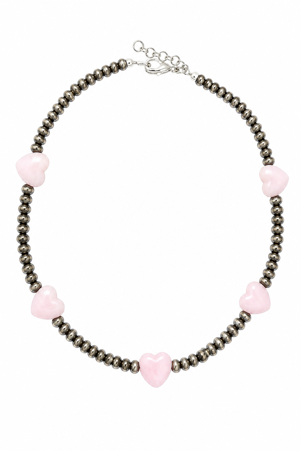 9” Genuine Pink Conch Heart Bracelet / Anklet .925 Sterling Silver Navajo Style Desert Pearls