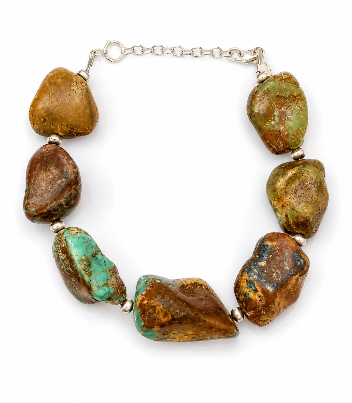 7-8” Royston Nugget .925 Sterling Silver Bracelet