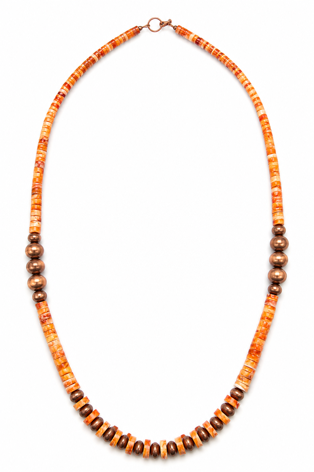 23” Spiny Oyster Shell & Pure Copper Pearls