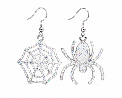 Spider Web Halloween Gothic Punk Earrings