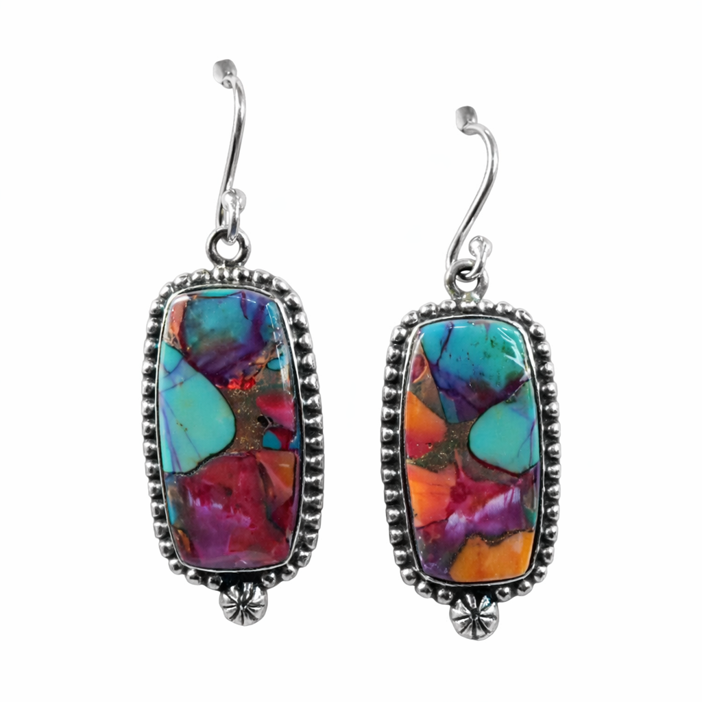Pink Dahlia .925 Solid Sterling Silver Earrings