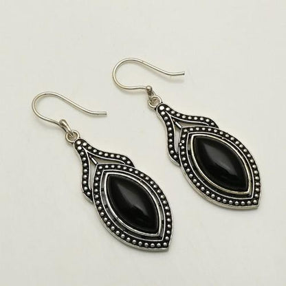 Silver Overlay / Plated Natural Stone Earrings