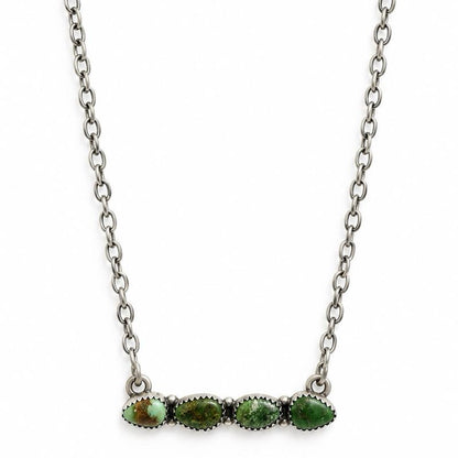 2” Sonoran Gold Turquoise Bar .925 Solid Sterling Silver Necklace