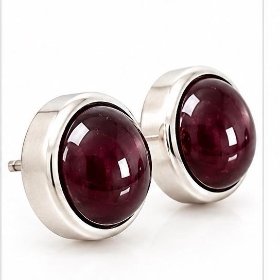 8.7 mm Purple Spiny Stud .925 Sterling Silver Earrings