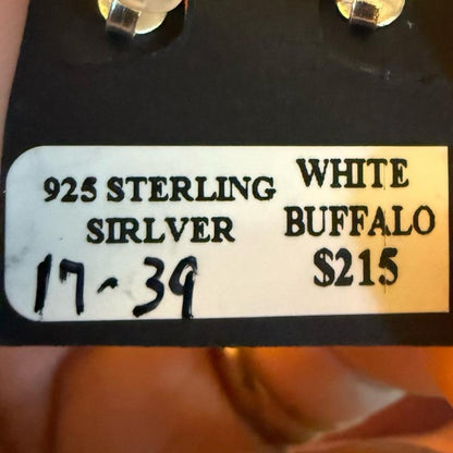White Buffalo .925 Solid Sterling Silver Stud Earrings Retails for $215