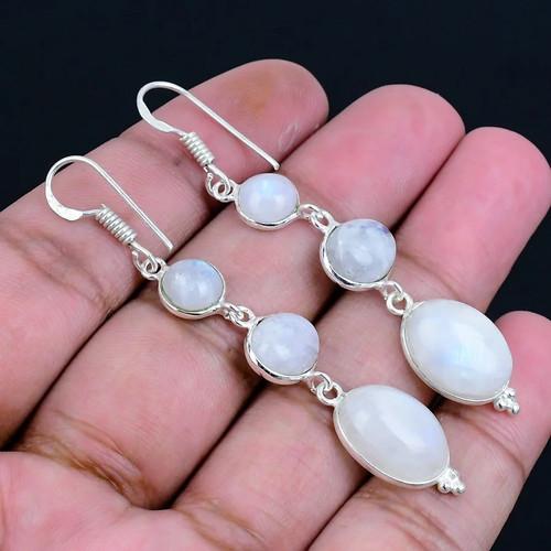Silver Overlay / Plated Natural Stone Earrings